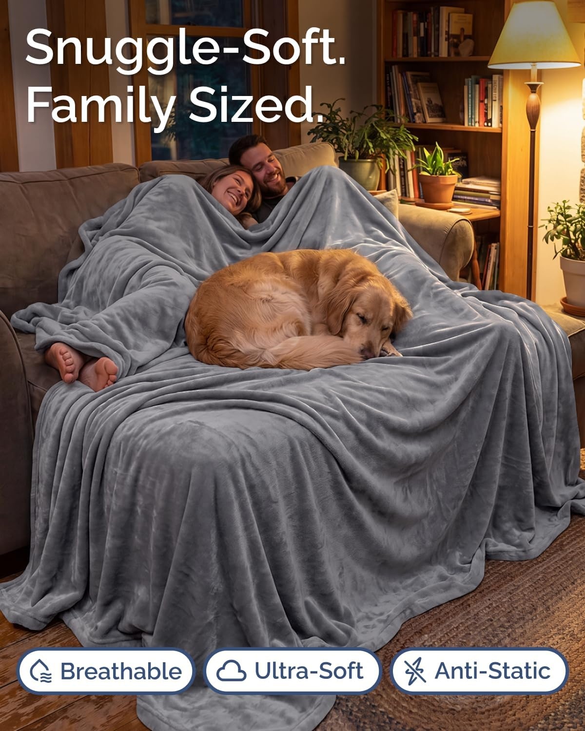 image:imageCGK Christmas Fleece Blanket Throw Size Flannel Throw Red Flakes 50x6014 Dark Grey