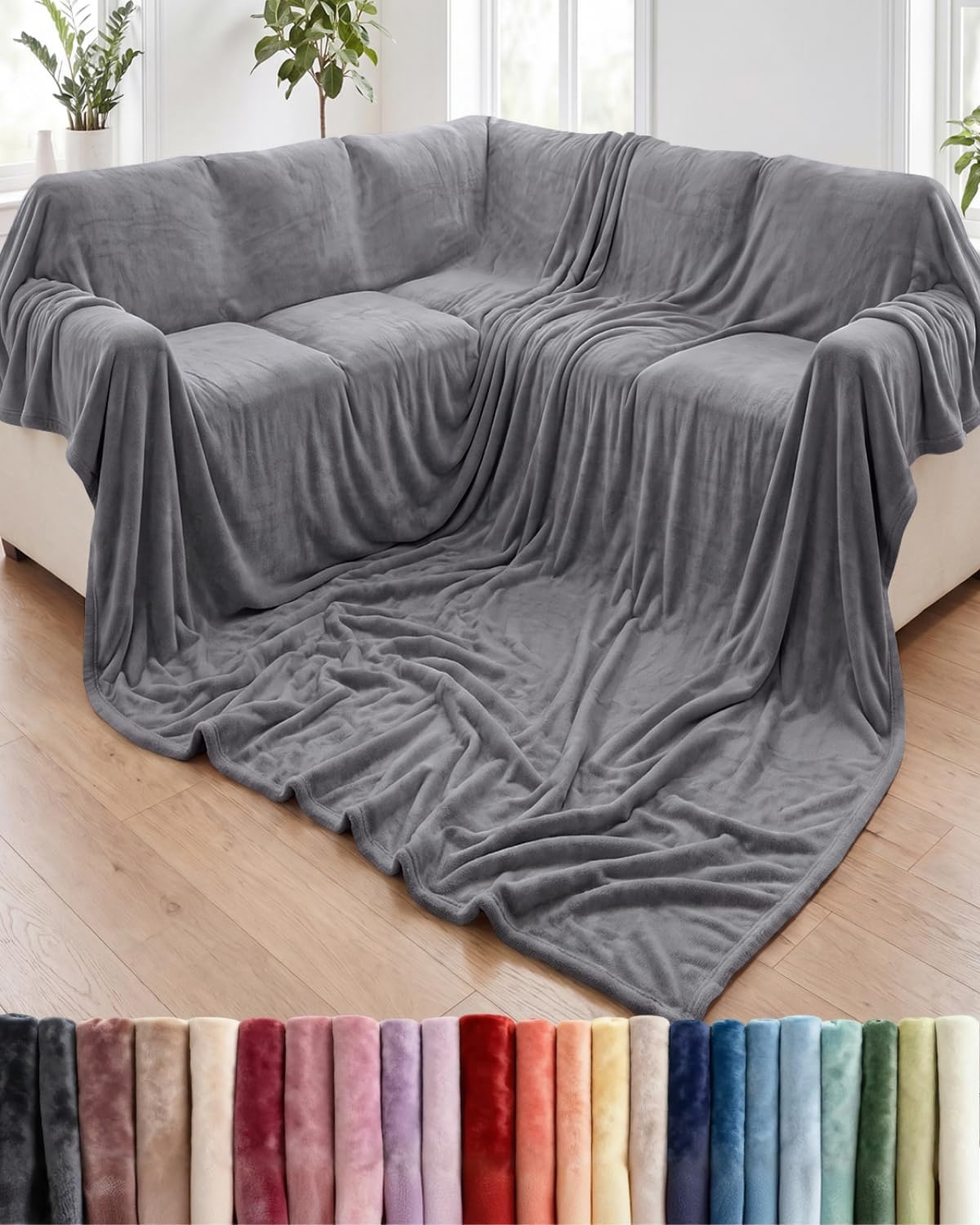 image:imageCGK Christmas Fleece Blanket Throw Size Flannel Throw Red Flakes 50x6014 Dark Grey