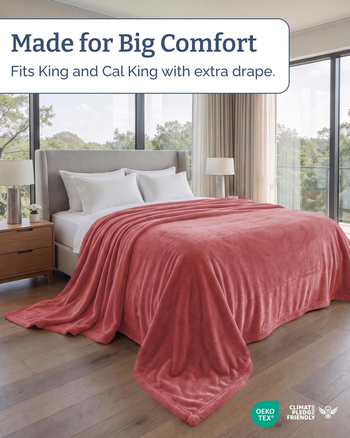 image:imageCGK Christmas Fleece Blanket Throw Size Flannel Throw Red Flakes 50x6015 Dusty Rose
