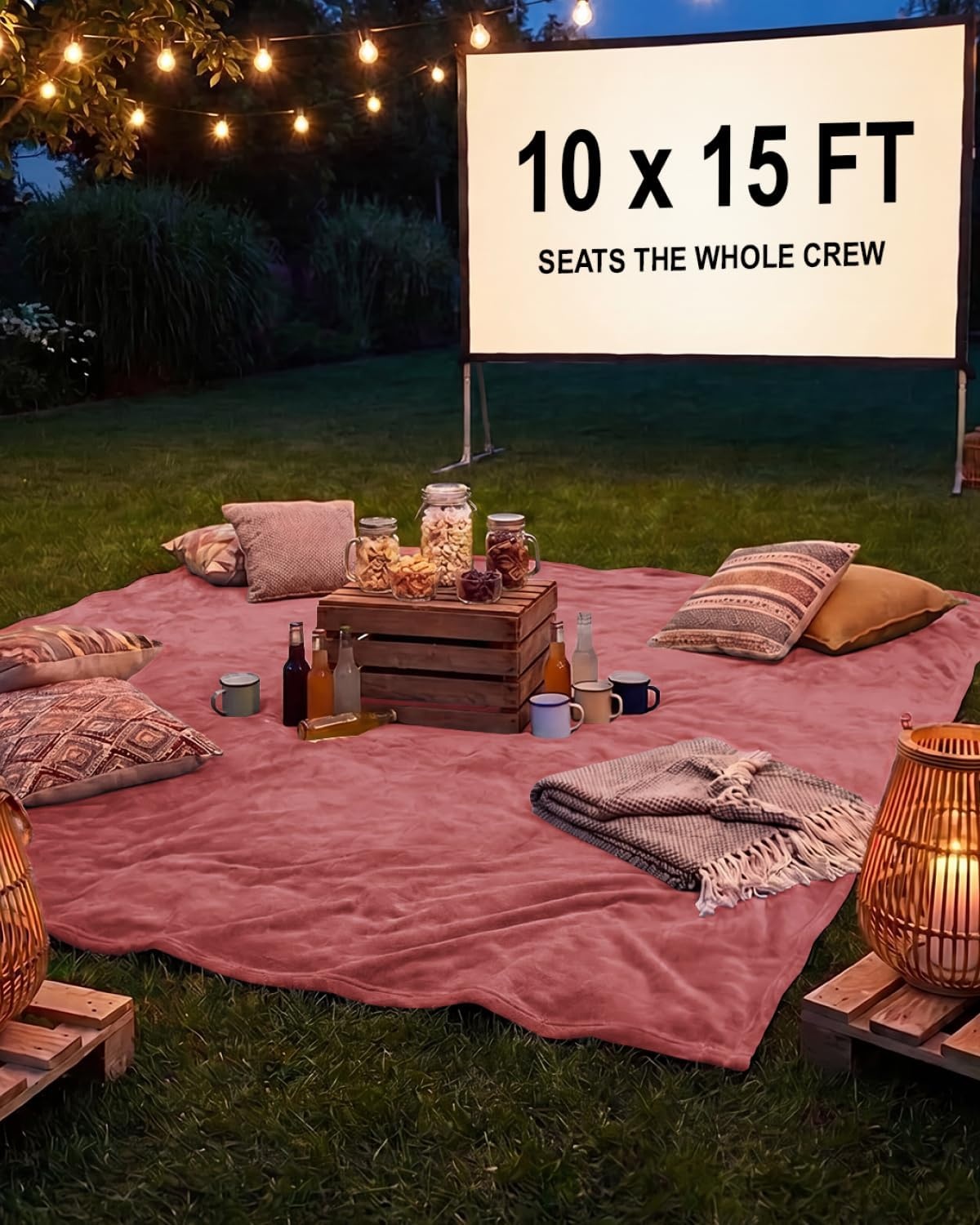 image:imageCGK Christmas Fleece Blanket Throw Size Flannel Throw Red Flakes 50x6015 Dusty Rose