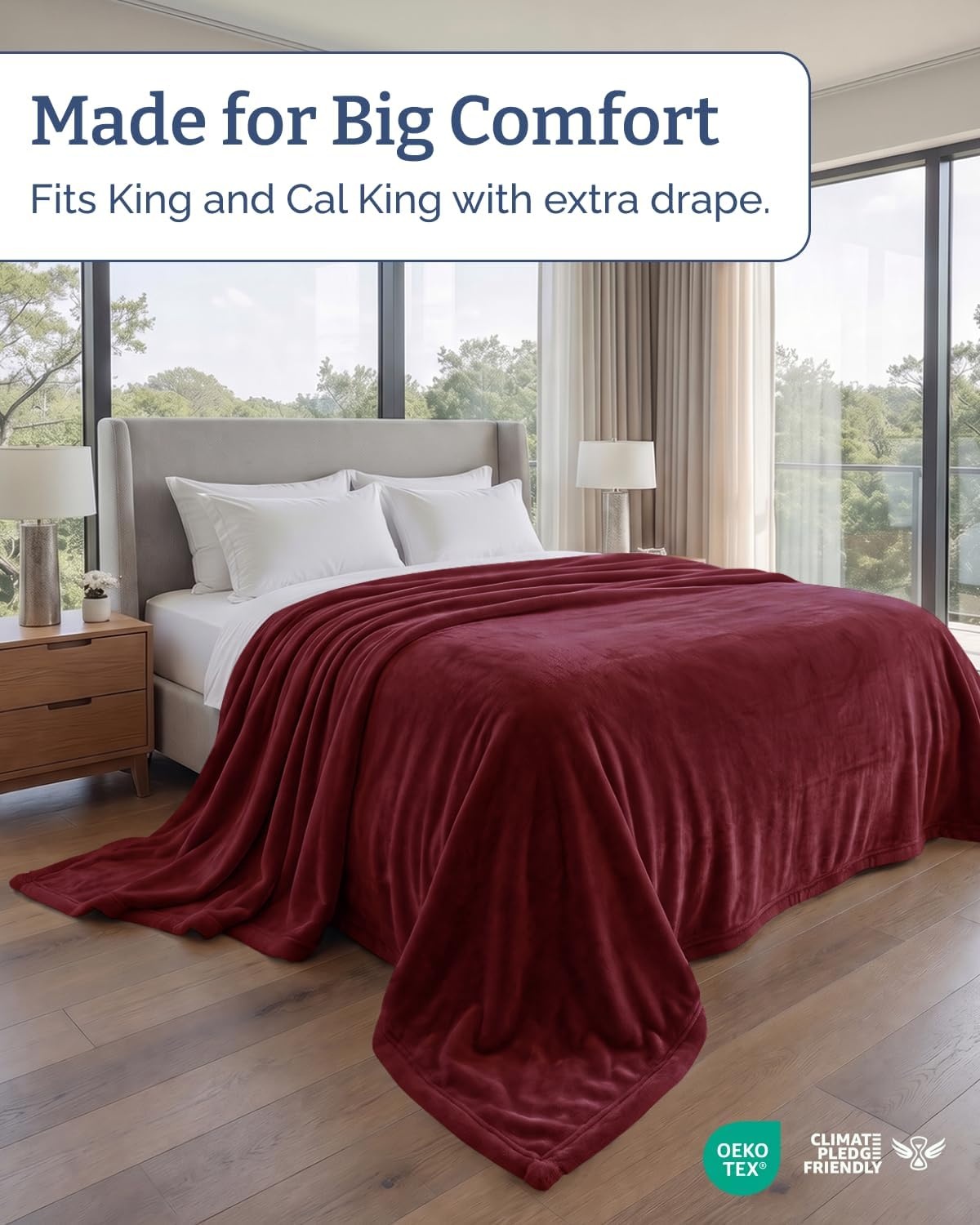 image:imageCGK Christmas Fleece Blanket Throw Size Flannel Throw Red Flakes 50x6018 Burgundy