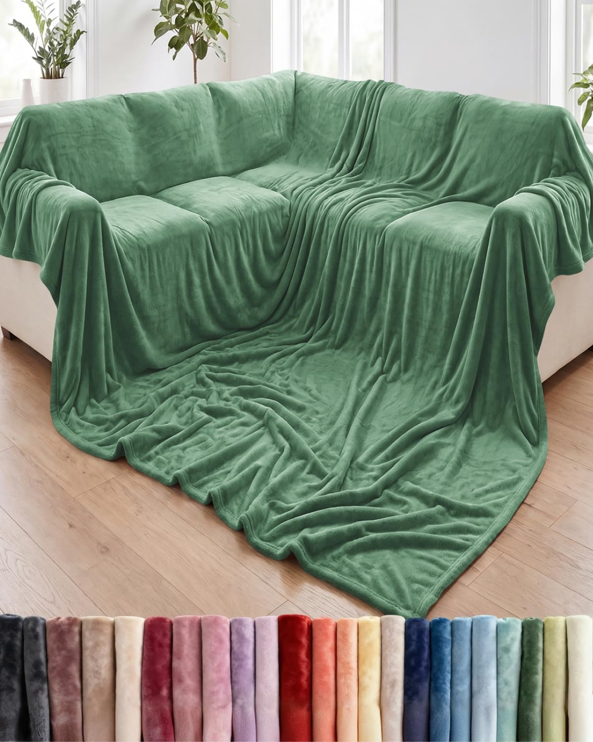 image:imageCGK Christmas Fleece Blanket Throw Size Flannel Throw Red Flakes 50x6020 Sage Green
