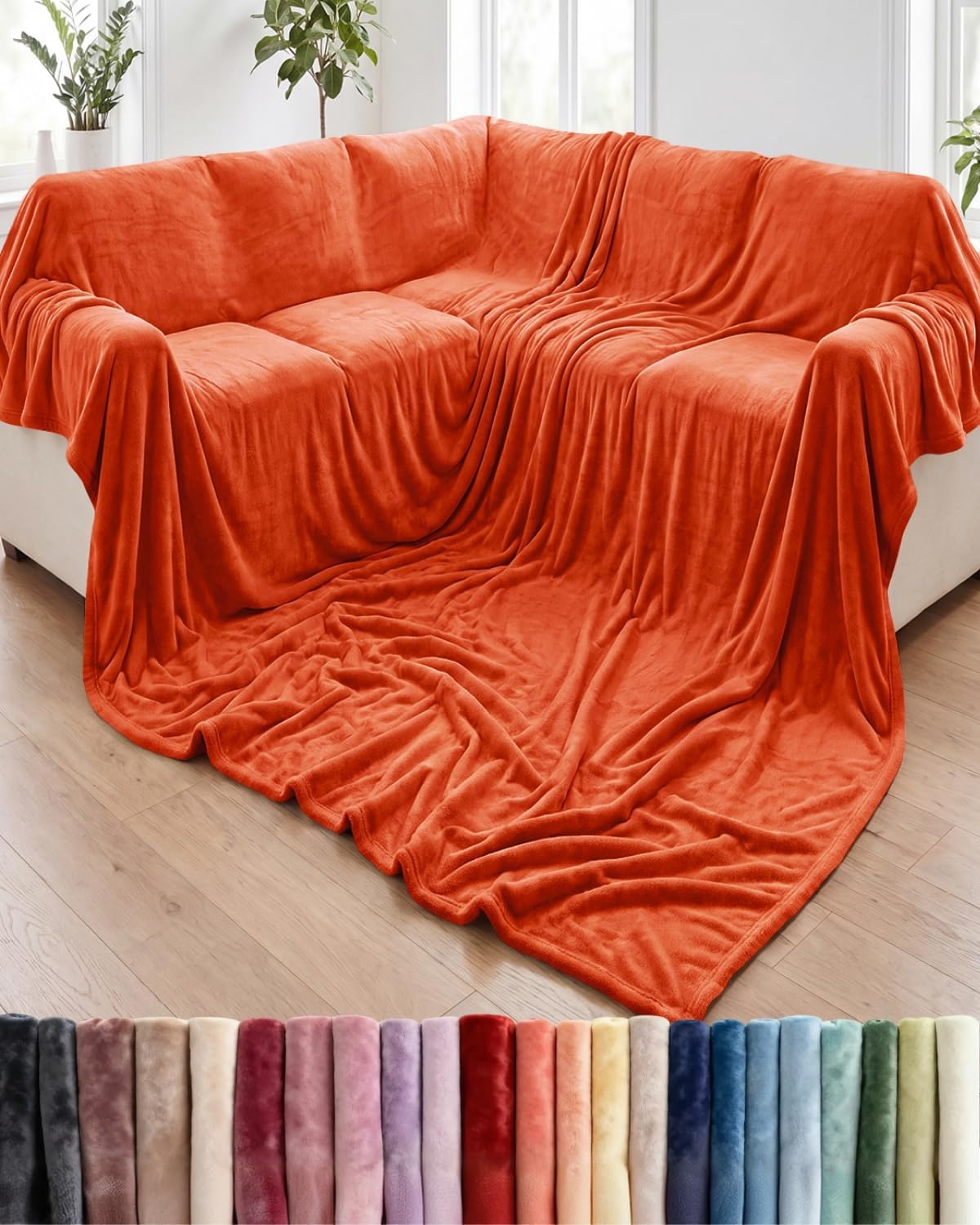 image:imageCGK Christmas Fleece Blanket Throw Size Flannel Throw Red Flakes 50x6022 Burnt Orange