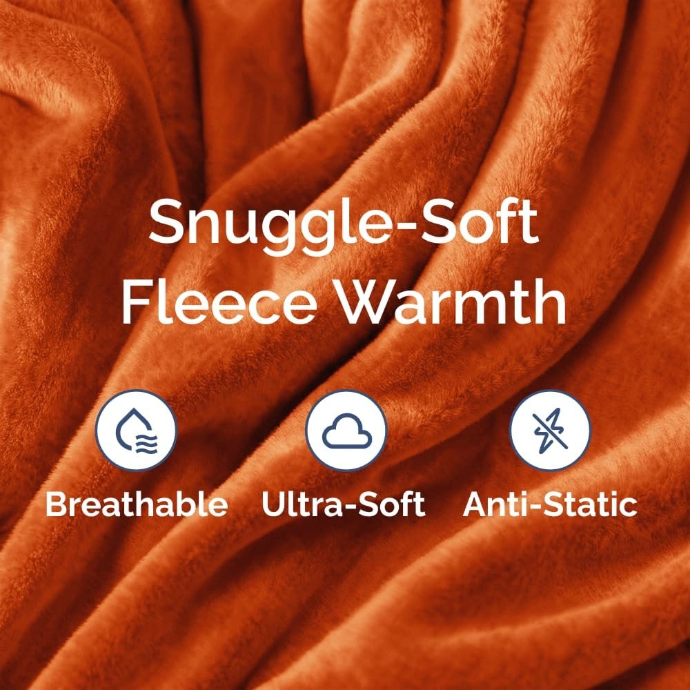image:imageCGK Christmas Fleece Blanket Throw Size Flannel Throw Red Flakes 50x6022 Burnt Orange