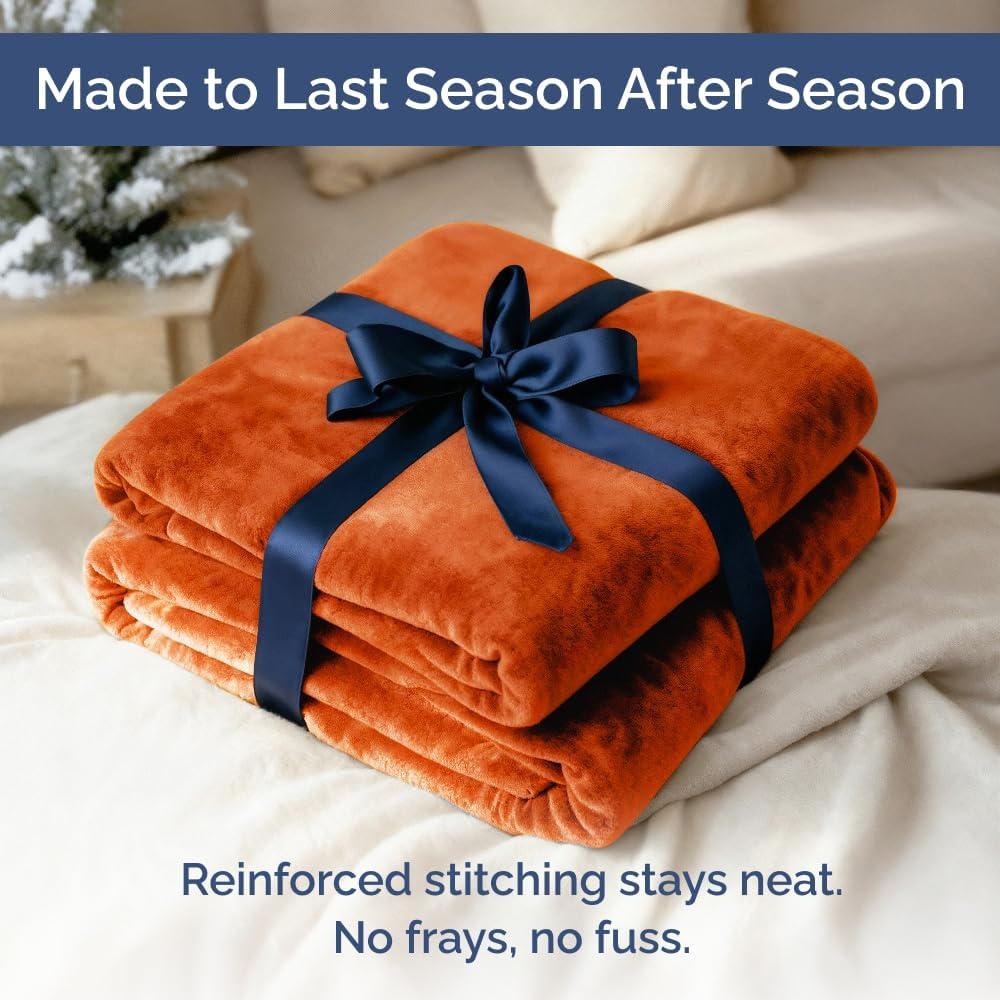 image:imageCGK Christmas Fleece Blanket Throw Size Flannel Throw Red Flakes 50x6022 Burnt Orange