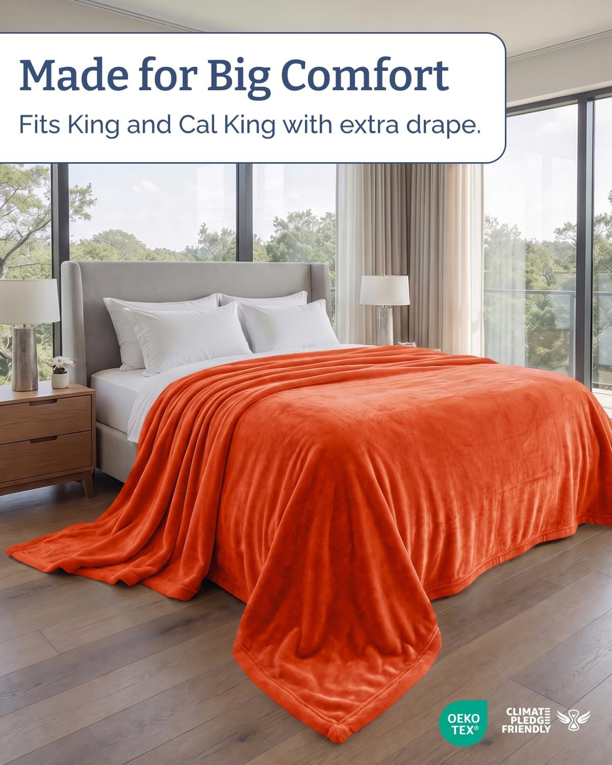 image:imageCGK Christmas Fleece Blanket Throw Size Flannel Throw Red Flakes 50x6022 Burnt Orange