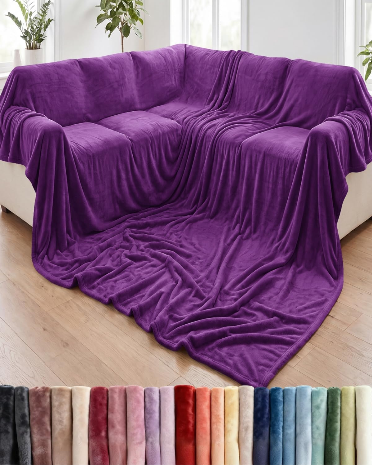 image:imageCGK Christmas Fleece Blanket Throw Size Flannel Throw Red Flakes 50x6023 Purple