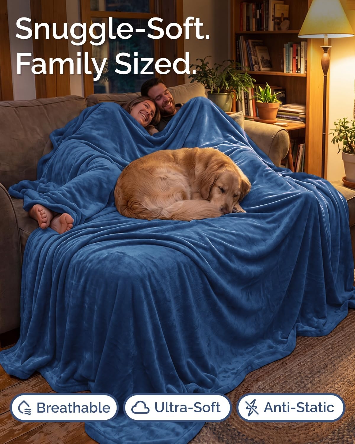 image:imageCGK Christmas Fleece Blanket Throw Size Flannel Throw Red Flakes 50x6028 Royal Blue