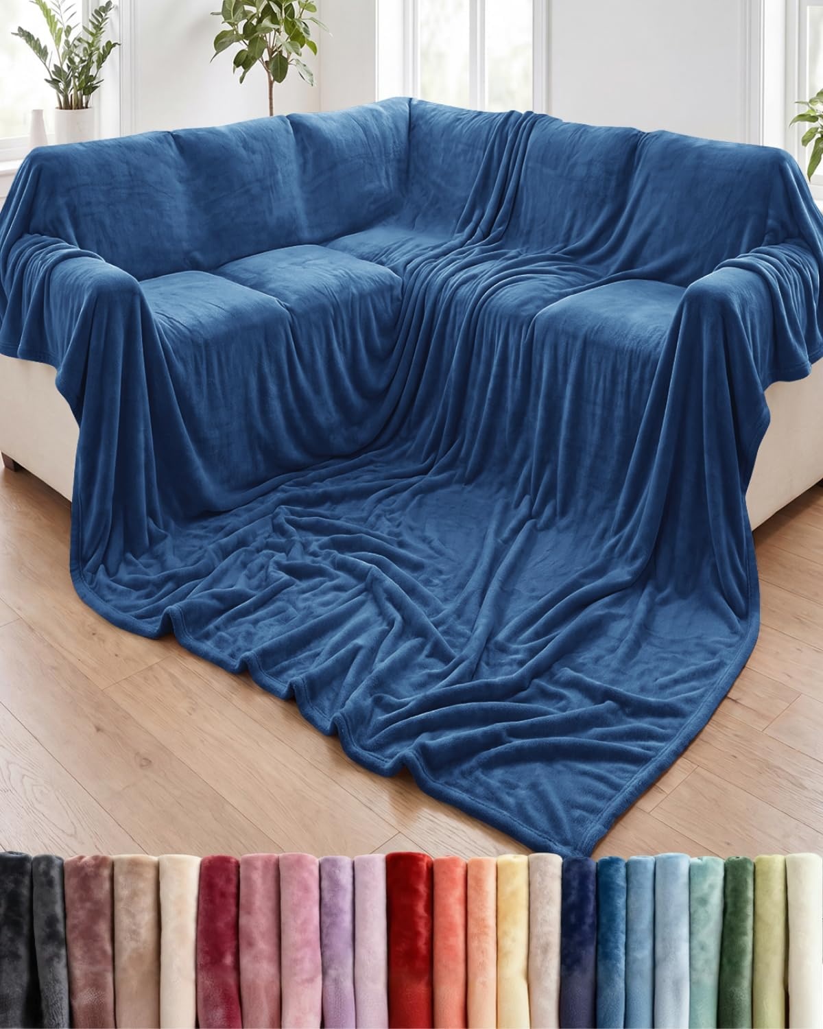 image:imageCGK Christmas Fleece Blanket Throw Size Flannel Throw Red Flakes 50x6028 Royal Blue