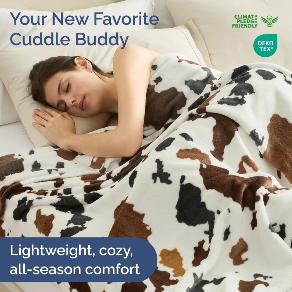 image:imageCGK Christmas Fleece Blanket Throw Size Flannel Throw Red Flakes 50x6034 Cow Print