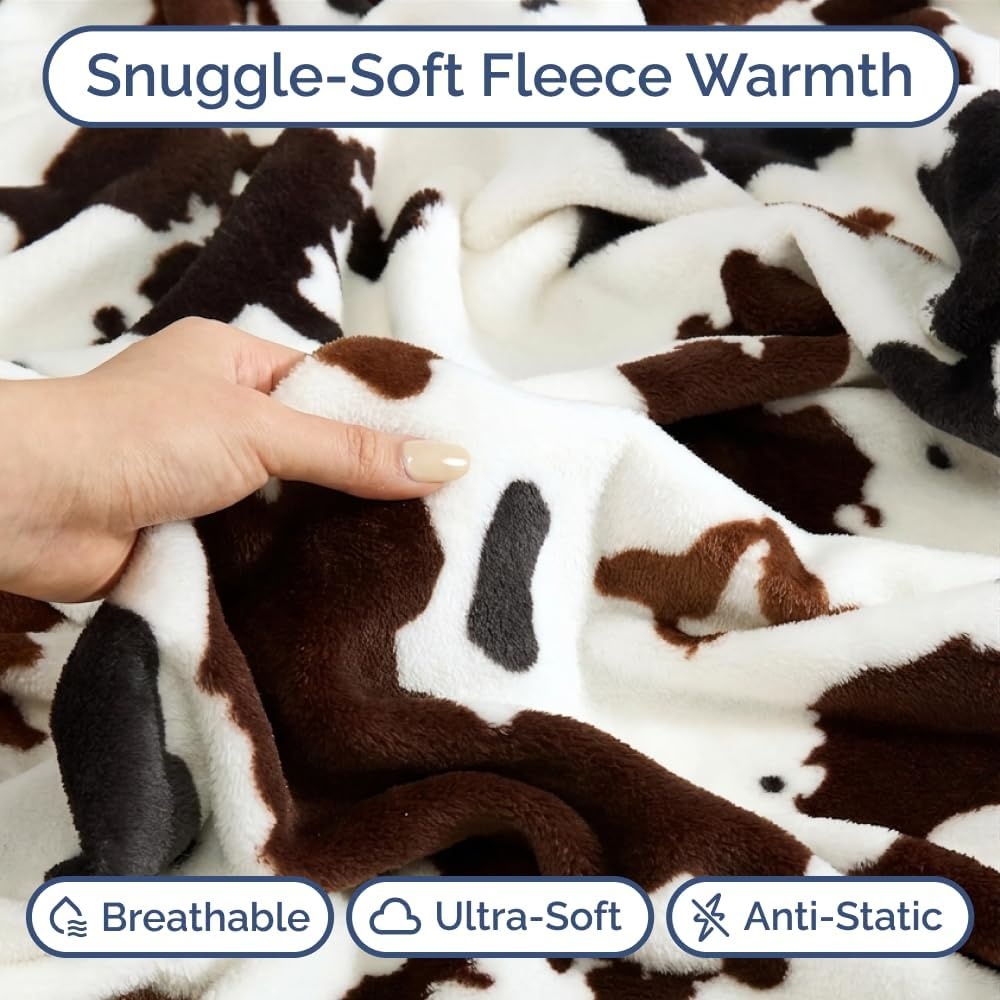 image:imageCGK Christmas Fleece Blanket Throw Size Flannel Throw Red Flakes 50x6034 Cow Print