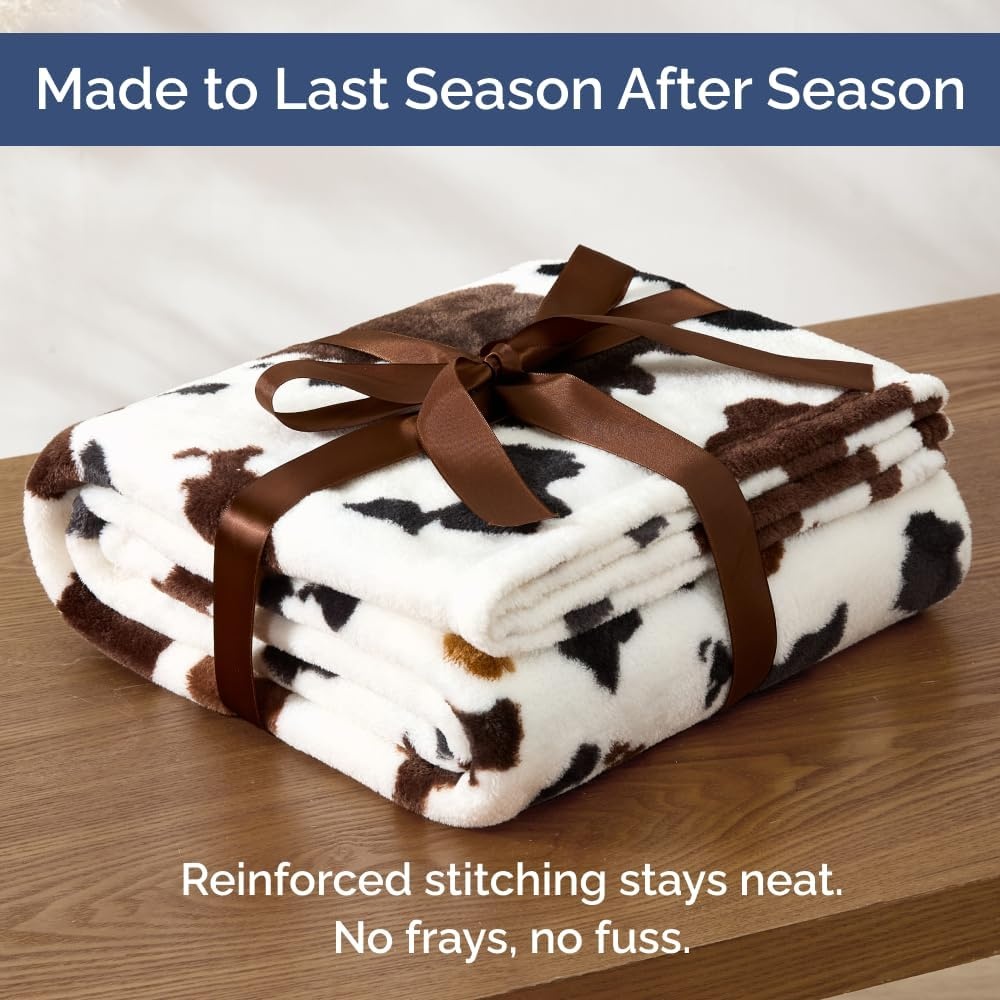 image:imageCGK Christmas Fleece Blanket Throw Size Flannel Throw Red Flakes 50x6034 Cow Print