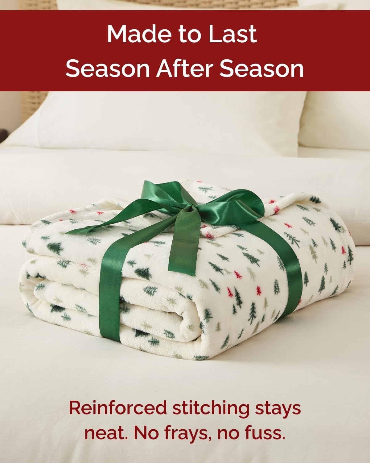image:imageCGK Christmas Fleece Blanket Throw Size Flannel Throw Red Flakes 50x6043 Christmas Trees 4