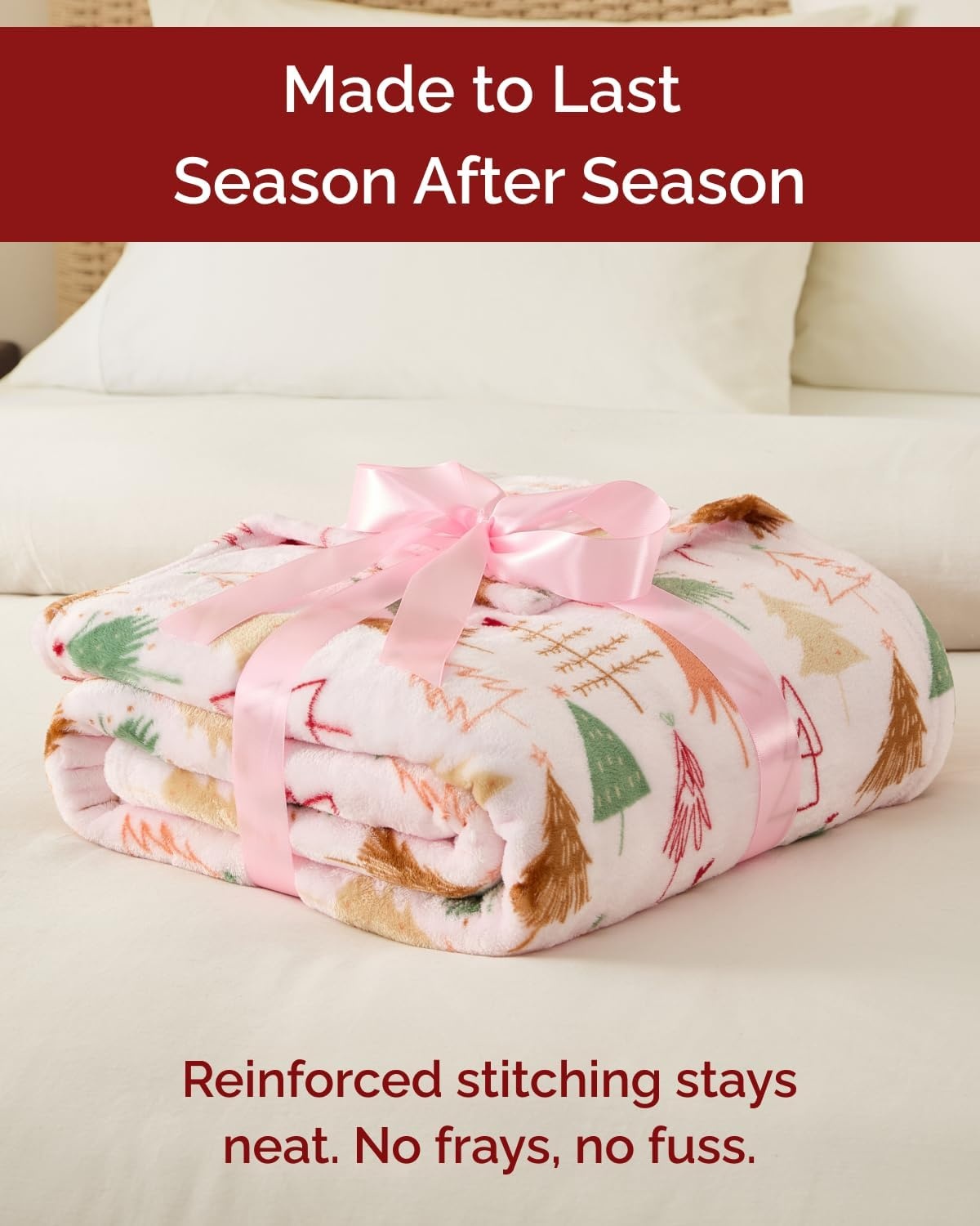 image:imageCGK Christmas Fleece Blanket Throw Size Flannel Throw Red Flakes 50x6045 Christmas Tree 2
