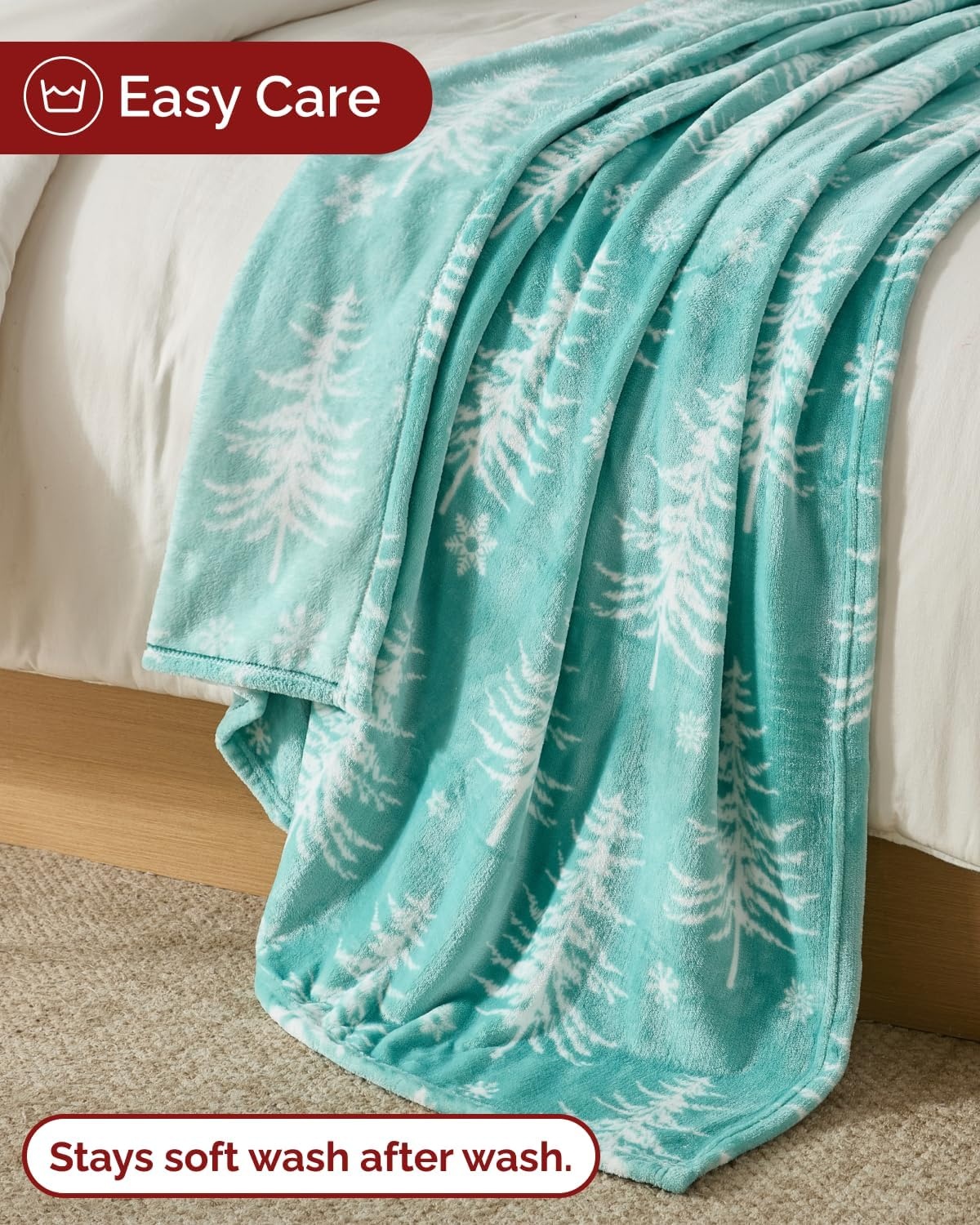 image:imageCGK Christmas Fleece Blanket Throw Size Flannel Throw Red Flakes 50x6052 Snowflakes