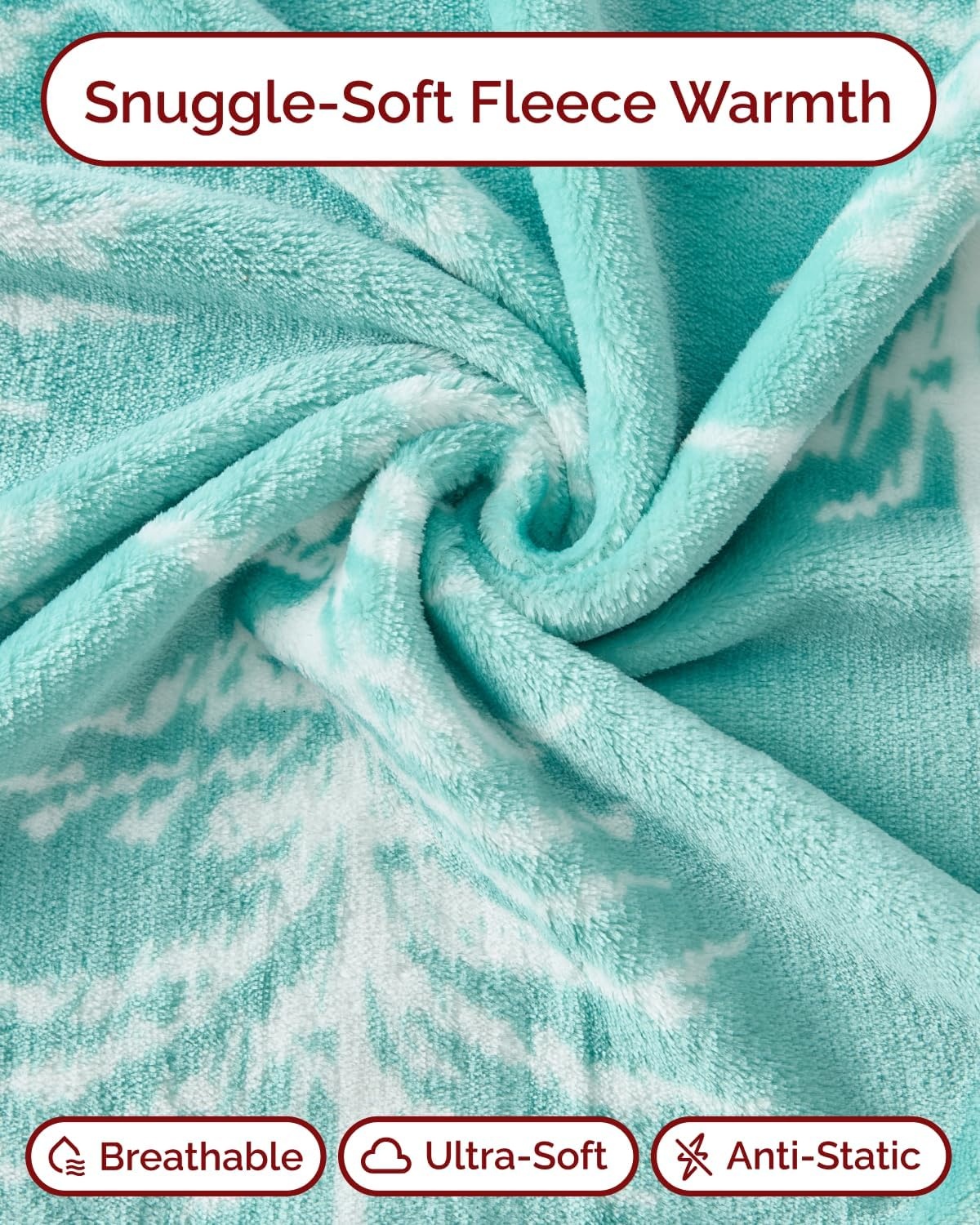image:imageCGK Christmas Fleece Blanket Throw Size Flannel Throw Red Flakes 50x6052 Snowflakes
