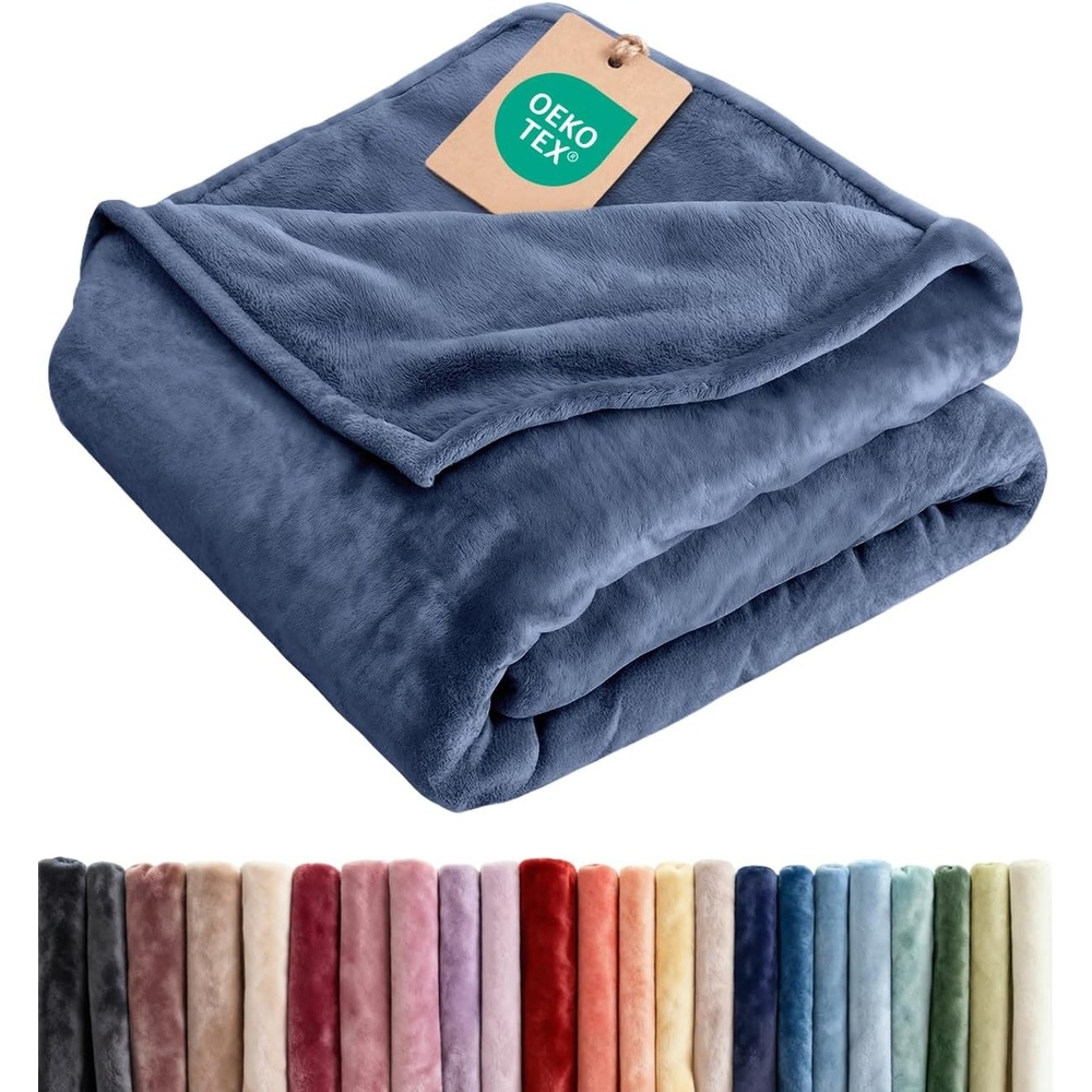image:imageCGK Christmas Fleece Blanket Throw Size Flannel Throw Red Flakes 50x6002 Washed Blue