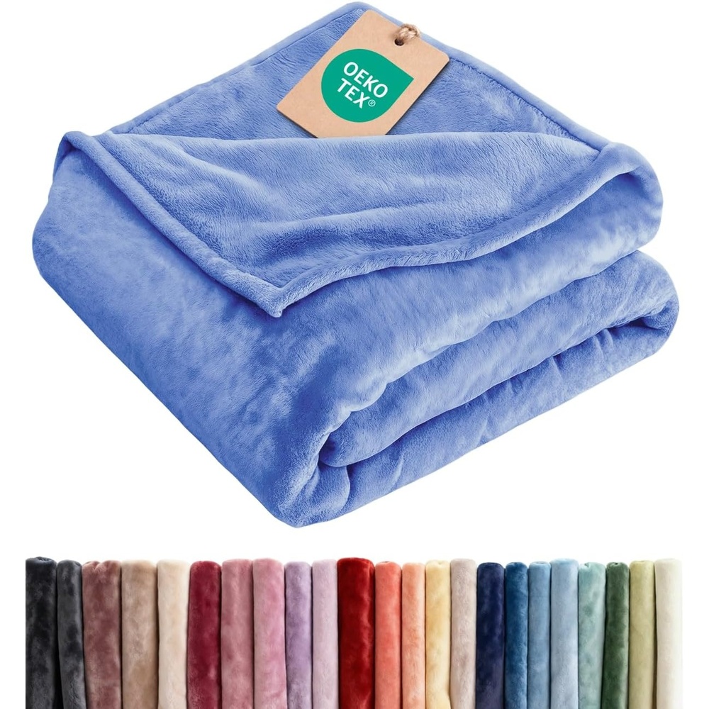 image:imageCGK Christmas Fleece Blanket Throw Size Flannel Throw Red Flakes 50x6008 Vista Blue