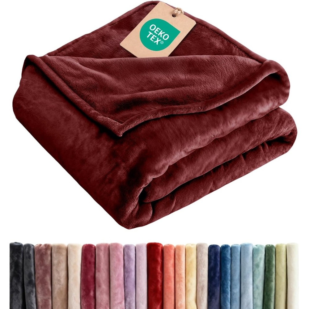 image:imageCGK Christmas Fleece Blanket Throw Size Flannel Throw Red Flakes 50x6018 Burgundy