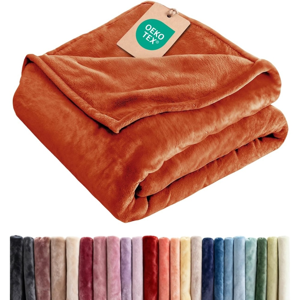 image:imageCGK Christmas Fleece Blanket Throw Size  Flannel Throw  Red Flakes 50x6022  Burnt Orange