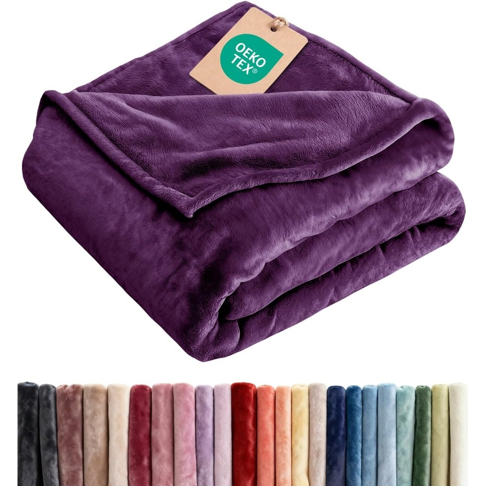 image:imageCGK Christmas Fleece Blanket Throw Size  Flannel Throw  Red Flakes 50x6023  Purple