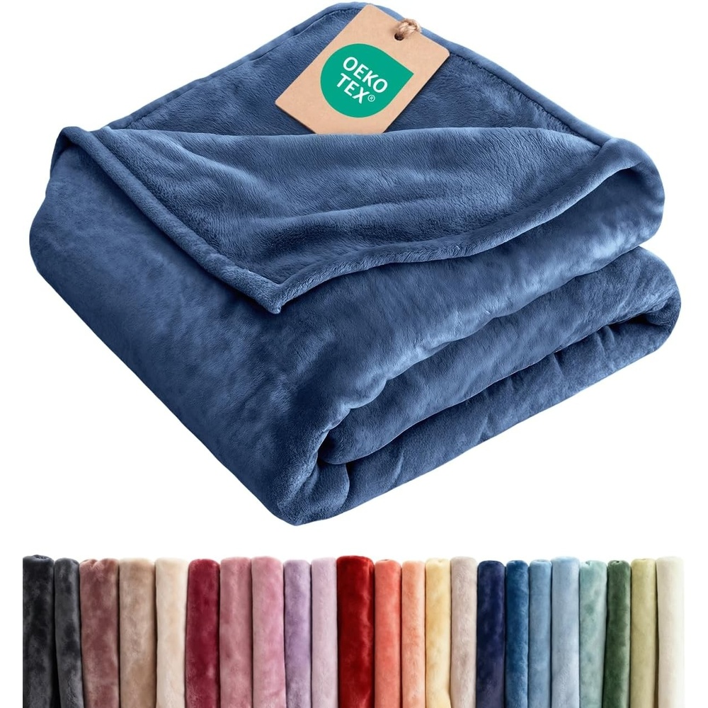 image:imageCGK Christmas Fleece Blanket Throw Size  Flannel Throw  Red Flakes 50x6028  Royal Blue
