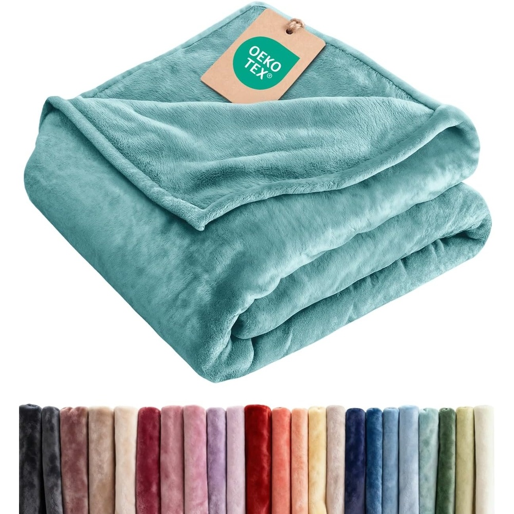 image:imageCGK Christmas Fleece Blanket Throw Size  Flannel Throw  Red Flakes 50x6029  Turqoise