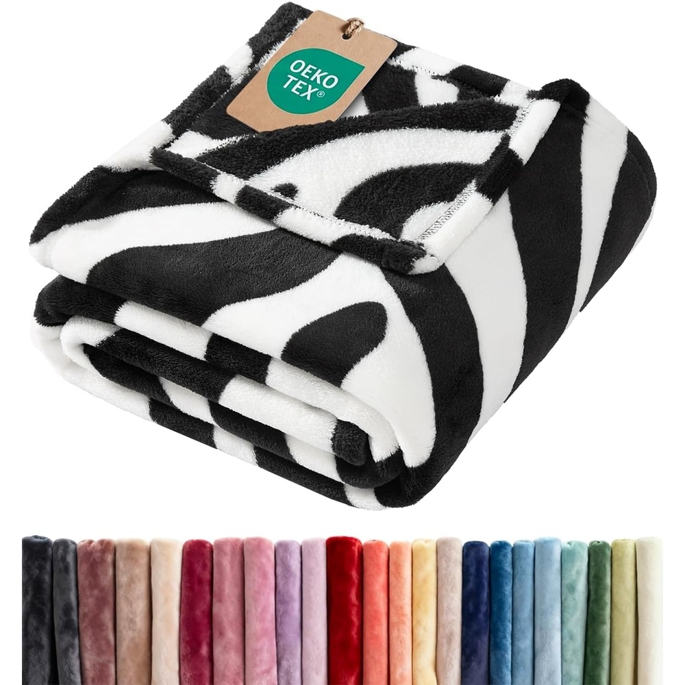 image:imageCGK Christmas Fleece Blanket Throw Size  Flannel Throw  Red Flakes 50x6036  Zebra Print