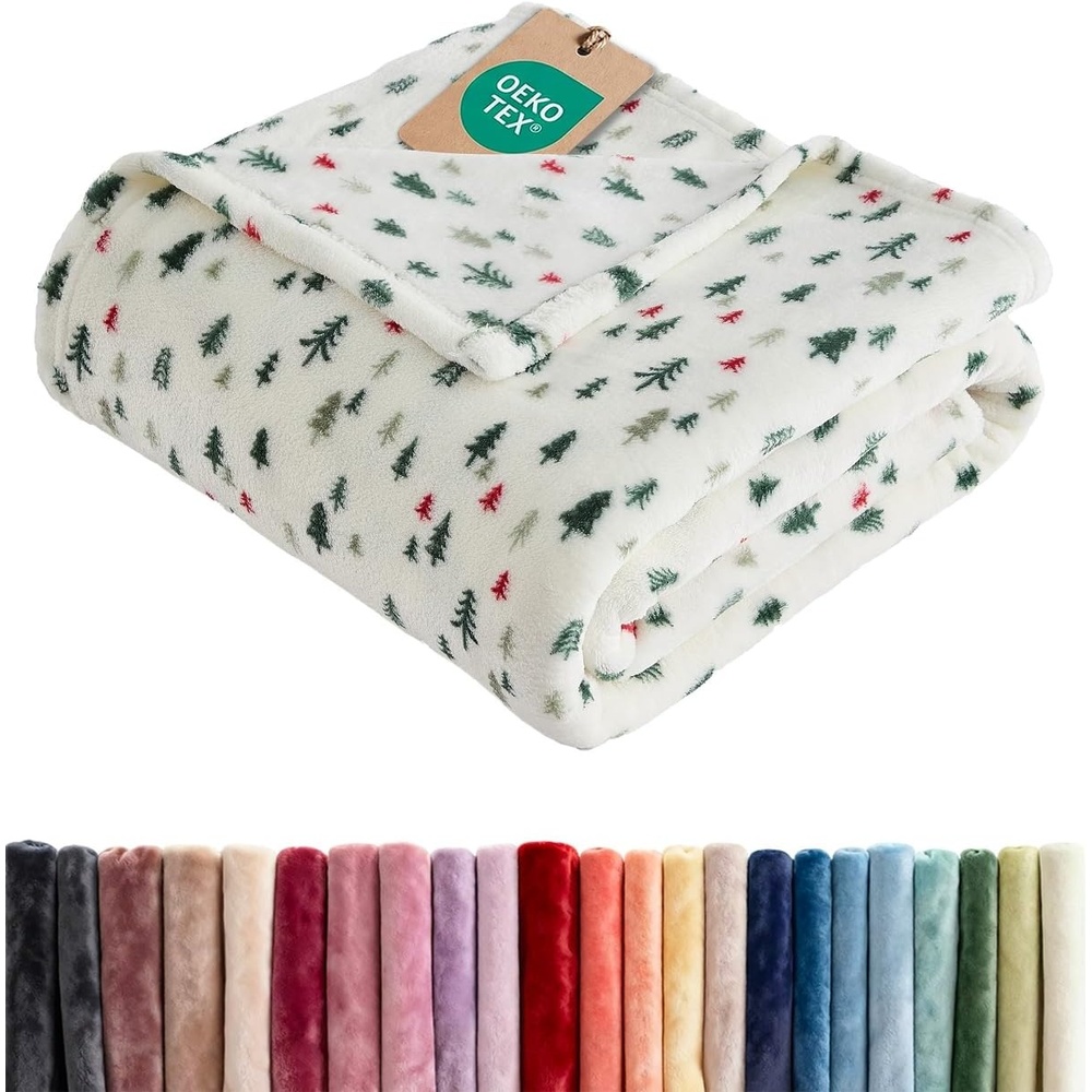image:imageCGK Christmas Fleece Blanket Throw Size Flannel Throw Red Flakes 50x6043 Christmas Trees 4