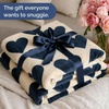 CGK Christmas Fleece Blanket Throw Size – Flannel Throw – Red Flakes, 50×60(31 – Blue Hearts)