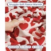 CGK Christmas Fleece Blanket Throw Size – Flannel Throw – Red Flakes, 50×60(32 – Hearts of Love)