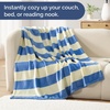 CGK Christmas Fleece Blanket Throw Size – Flannel Throw – Red Flakes, 50×60(38 – Blue Stripe)