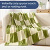 CGK Christmas Fleece Blanket Throw Size – Flannel Throw – Red Flakes, 50×60(39 – Sage Checkered)