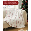 CGK Christmas Fleece Blanket Throw Size – Flannel Throw – Red Flakes, 50×60(42 – Candy Canes)