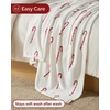 CGK Christmas Fleece Blanket Throw Size – Flannel Throw – Red Flakes, 50×60(42 – Candy Canes)