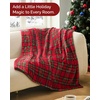CGK Christmas Fleece Blanket Throw Size – Flannel Throw – Red Flakes, 50×60(44 – Tartan)