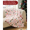 CGK Christmas Fleece Blanket Throw Size – Flannel Throw – Red Flakes, 50×60(45 – Christmas Tree 2)