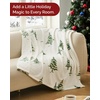 CGK Christmas Fleece Blanket Throw Size – Flannel Throw – Red Flakes, 50×60(46 – Frosted Firs)