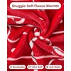 CGK Christmas Fleece Blanket Throw Size – Flannel Throw – Red Flakes, 50×60(48 – Ivory Bows)