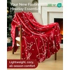 CGK Christmas Fleece Blanket Throw Size – Flannel Throw – Red Flakes, 50×60(48 – Ivory Bows)