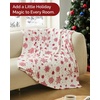 CGK Christmas Fleece Blanket Throw Size – Flannel Throw – Red Flakes, 50×60(50 – Red Snowflakes)