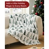 CGK Christmas Fleece Blanket Throw Size – Flannel Throw – Red Flakes, 50×60(51 – Sketched Trees)