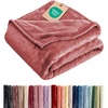 CGK Christmas Fleece Blanket Throw Size – Flannel Throw – Red Flakes, 50×60(15 – Dusty Rose)