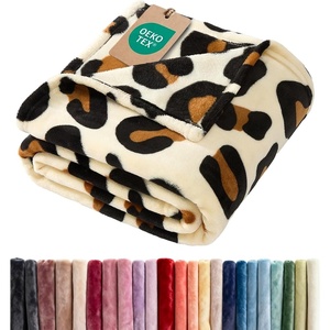 CGK Christmas Fleece Blanket Throw Size – Flannel Throw – Red Flakes, 50×60(35 – Leopard Print)