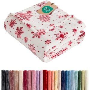 CGK Christmas Fleece Blanket Throw Size – Flannel Throw – Red Flakes, 50×60(50 – Red Snowflakes)